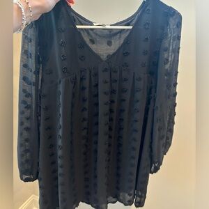 JODIFL Black Textured Top